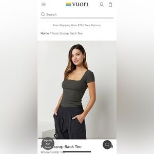 Vuori Pose Scoop Back Tee